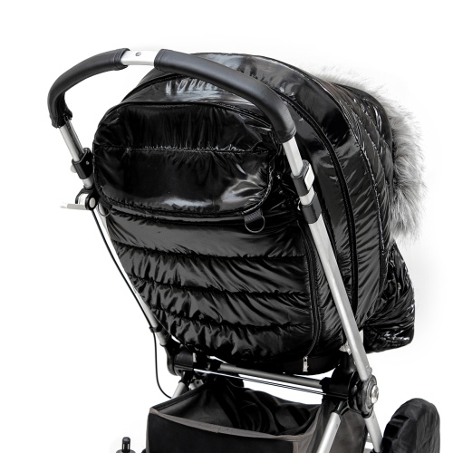Универсальный теплый чехол на коляску, черный лаке фото 3
