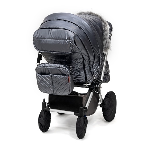 Универсальный теплый чехол на коляску, графит лаке фото 4