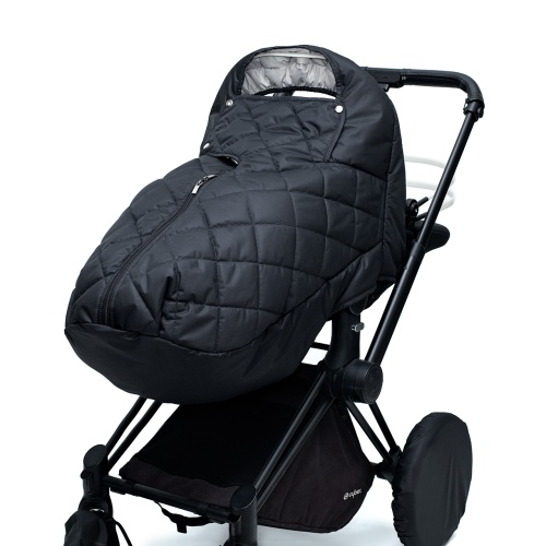 Накидка на ножки для коляски чёрная фото 4