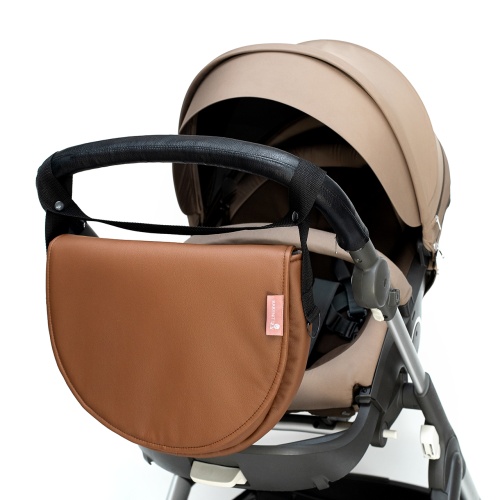 Сумка для коляски коричневая экокожа
