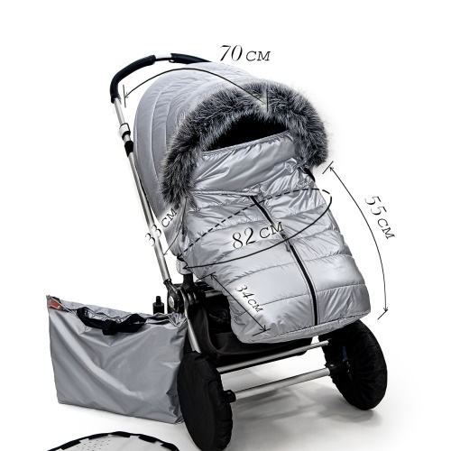 Универсальный теплый чехол на коляску, красный фото 9