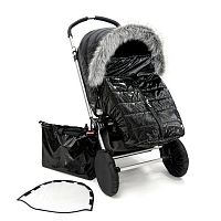 Универсальный теплый чехол на коляску, черный лаке