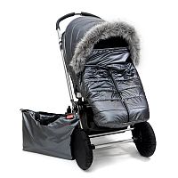 Универсальный теплый чехол на коляску, графит лаке