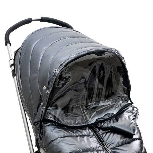 Универсальный теплый чехол на коляску, графит лаке фото 6