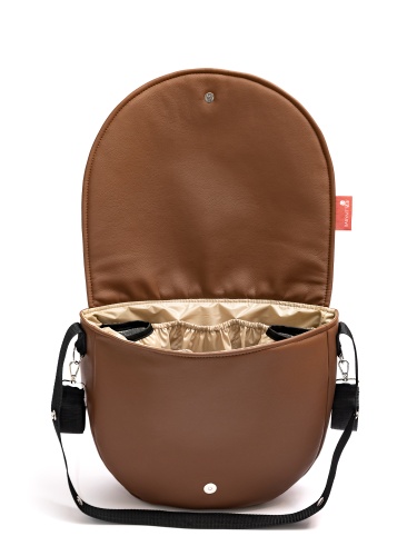 Сумка для коляски коричневая экокожа стеганная фото 8