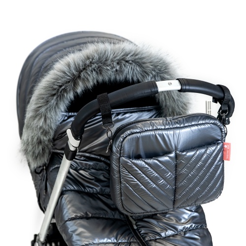 Универсальный теплый чехол на коляску, графит лаке фото 5