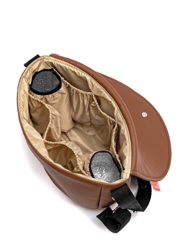 Сумка для коляски коричневая экокожа стеганная фото 7