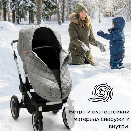 Накидка на ножки для коляски серая фото 5