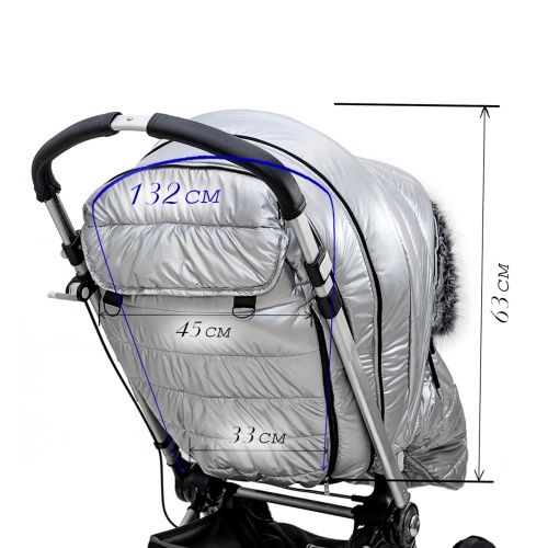 Универсальный теплый чехол на коляску, красный фото 8